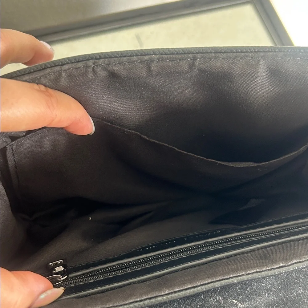 Badgley Mischka Black Dark Metal Studded Satchel Purse